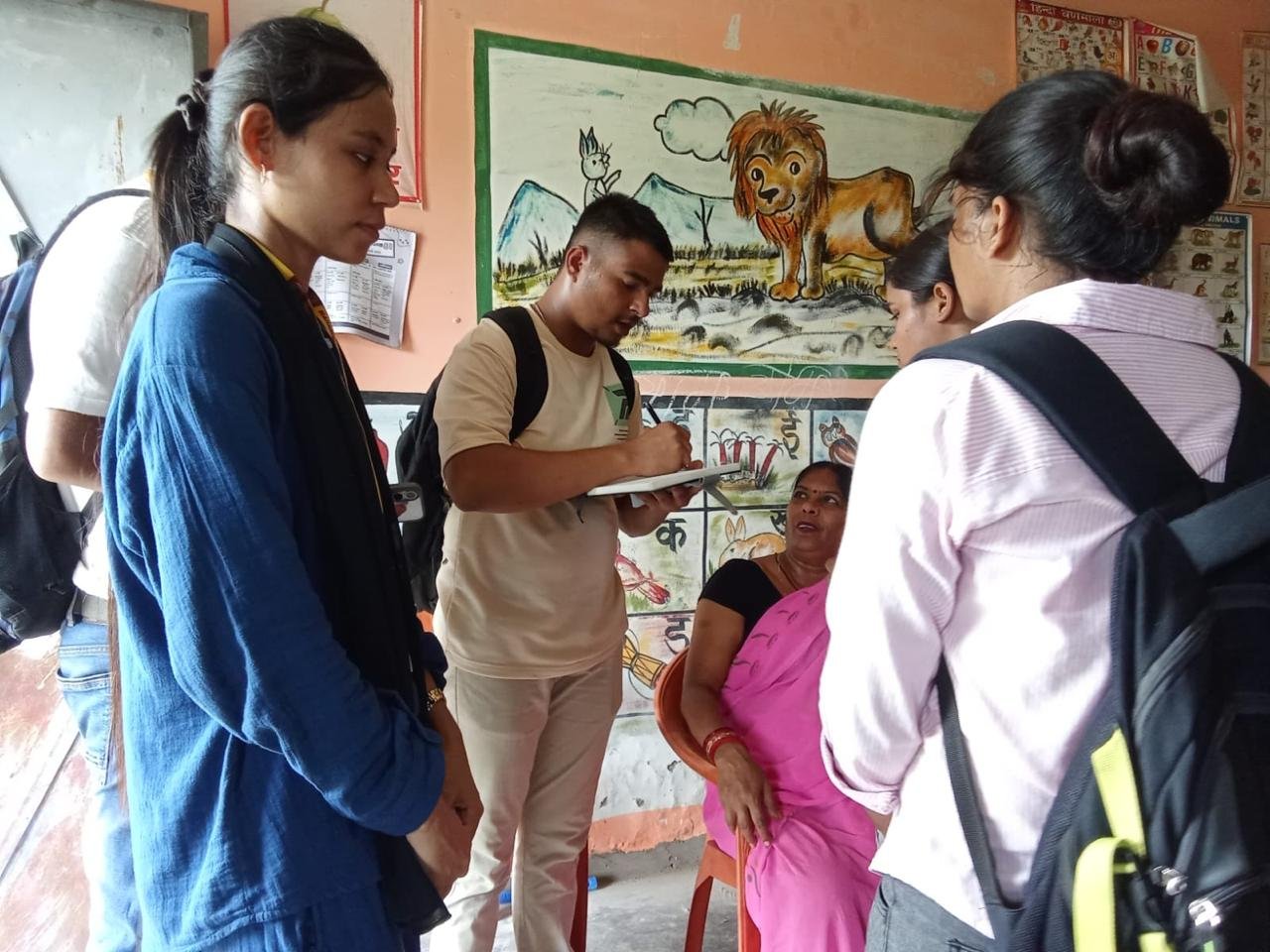 Counsellor talking one to one with a resident