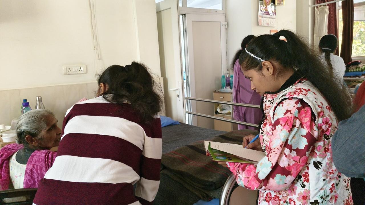 Listening circle with elderly women